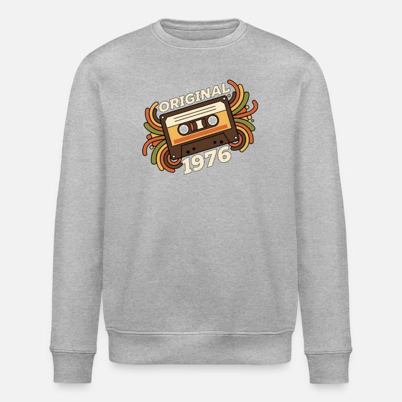 Original 1976 Kassette Retro - Stanley/Stella Unisex Bio-Sweatshirt ROLLER - Grau meliert