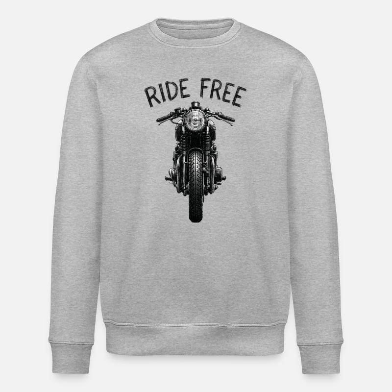 Ride Free – Retro-Biker-Motorrad - Stanley/Stella Unisex Bio-Sweatshirt ROLLER - Grau meliert