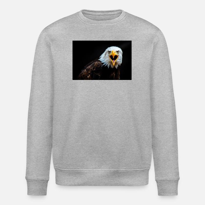 Angry Eagle Look - Stanley/Stella ROLLER Unisex Organic Sweatshirt - heather grey