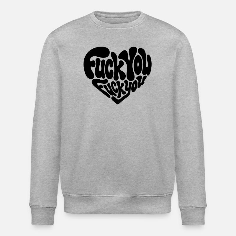 Fick dich, Herz – Sarkastisch - Stanley/Stella Unisex Bio-Sweatshirt ROLLER - Grau meliert