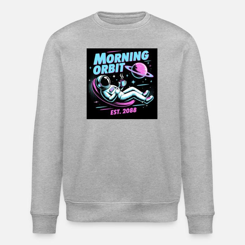 Morning Orbit: Astronautenkaffee - Stanley/Stella Unisex Bio-Sweatshirt ROLLER - Grau meliert