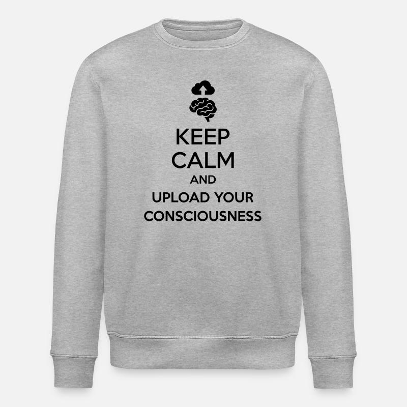 Lade dein Bewusstsein hoch – Sarkastischer Tech-Witz - Stanley/Stella Unisex Bio-Sweatshirt ROLLER - Grau meliert