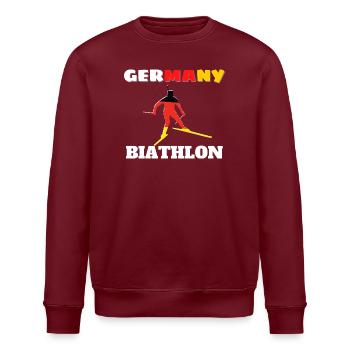 Silhouette biathlète avec drapeau Allemand - Sweat bio ROLLER Stanley/Stella Unisexe - bordeaux - Devant - Nik (191cm)