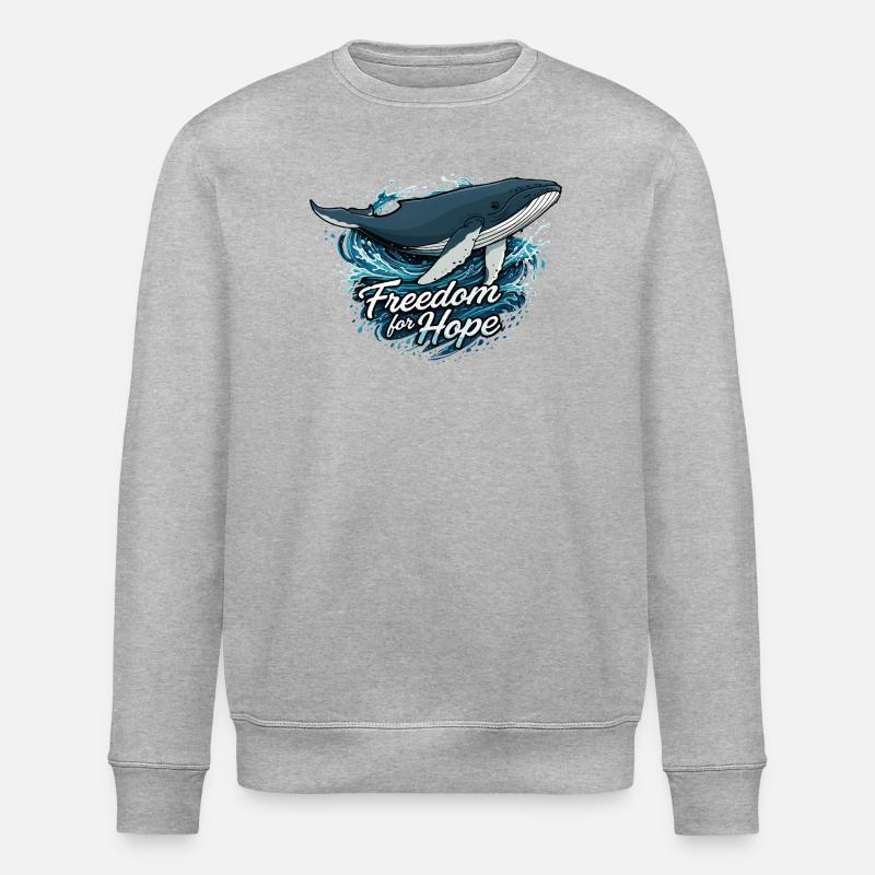 Freedom for Hope – Wal & Wellen - Stanley/Stella Unisex Bio-Sweatshirt ROLLER - Grau meliert