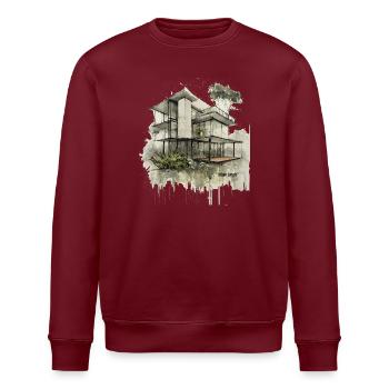 Urban Jungle Modern House - Stanley/Stella Unisex Bio-Sweatshirt ROLLER - Burgunderrot - Vorne - Nik (191cm)