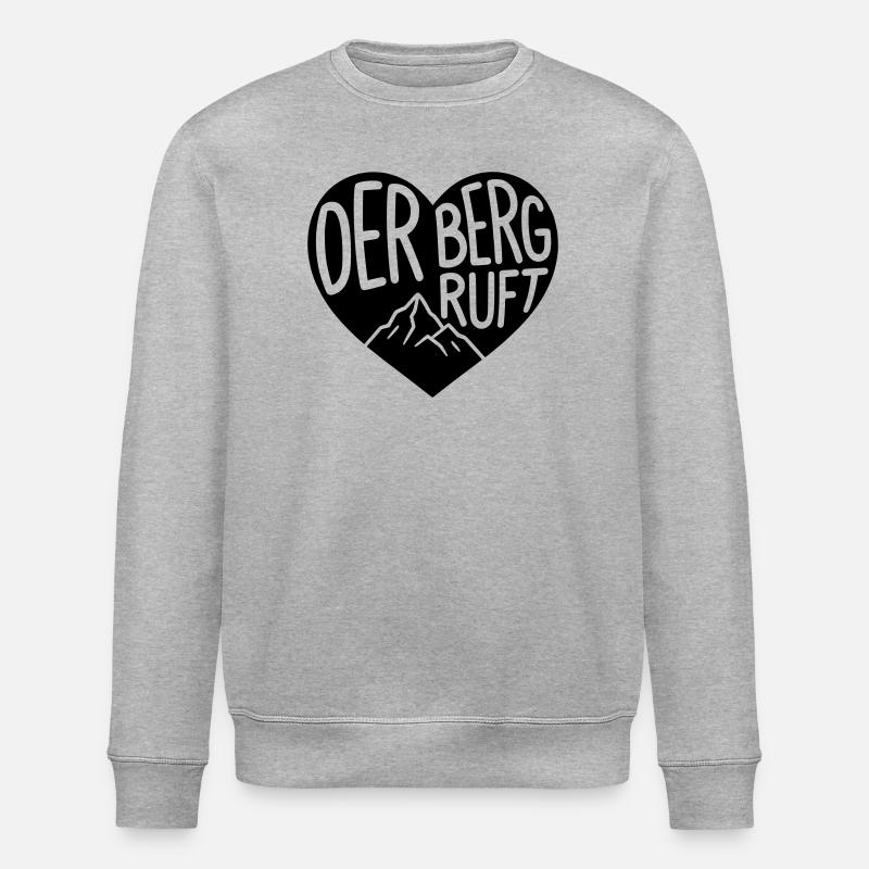 The mountain calls heart - Stanley/Stella ROLLER Unisex Organic Sweatshirt - heather grey