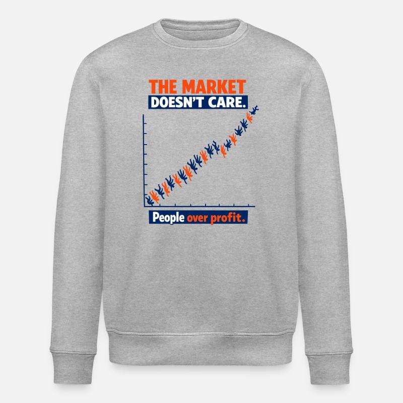 Menschen vor Profit Grafik - Stanley/Stella Unisex Bio-Sweatshirt ROLLER - Grau meliert