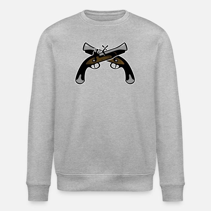 Pirate Guns - Stanley/Stella ROLLER Unisex Organic Sweatshirt - heather grey