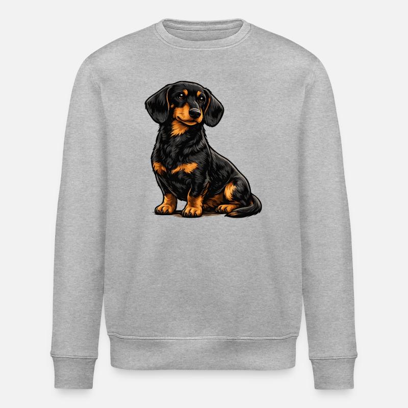 Dackel Hund Haustier - Stanley/Stella Unisex Bio-Sweatshirt ROLLER - Grau meliert