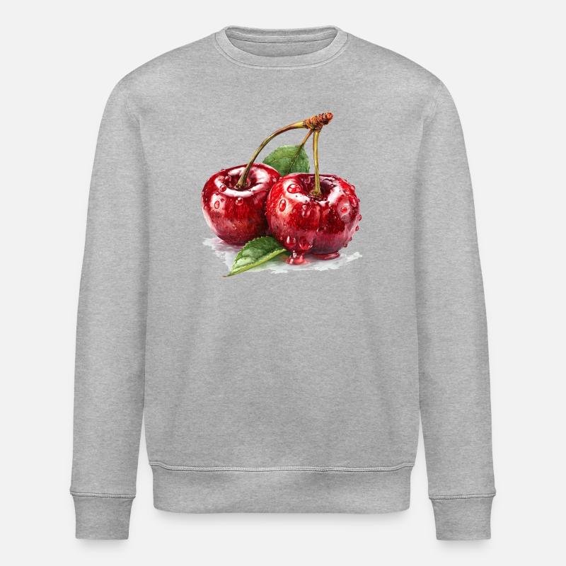 Kirsche - Stanley/Stella Unisex Bio-Sweatshirt ROLLER - Grau meliert