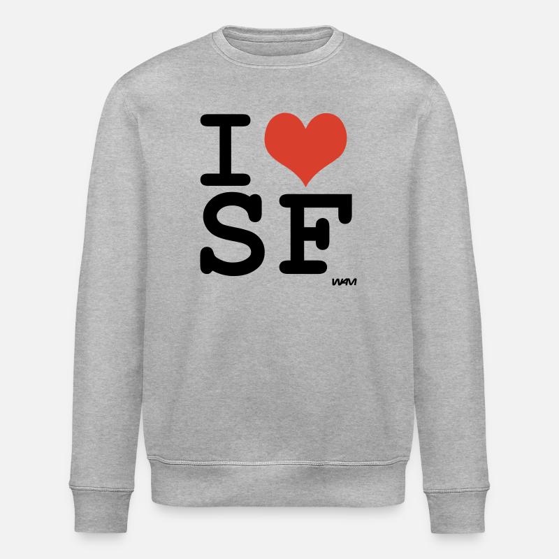 i love SF - Stanley/Stella Unisex Bio-Sweatshirt ROLLER - Grau meliert
