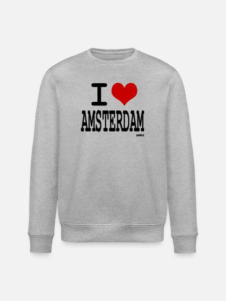 i love amsterdam - Stanley/Stella ROLLER Unisex Organic Sweatshirt - heather grey