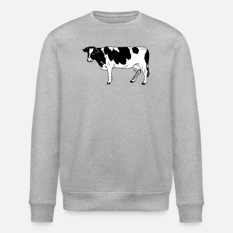 Vache à fourrure noire - Sweat bio ROLLER Stanley/Stella Unisexe - gris chiné
