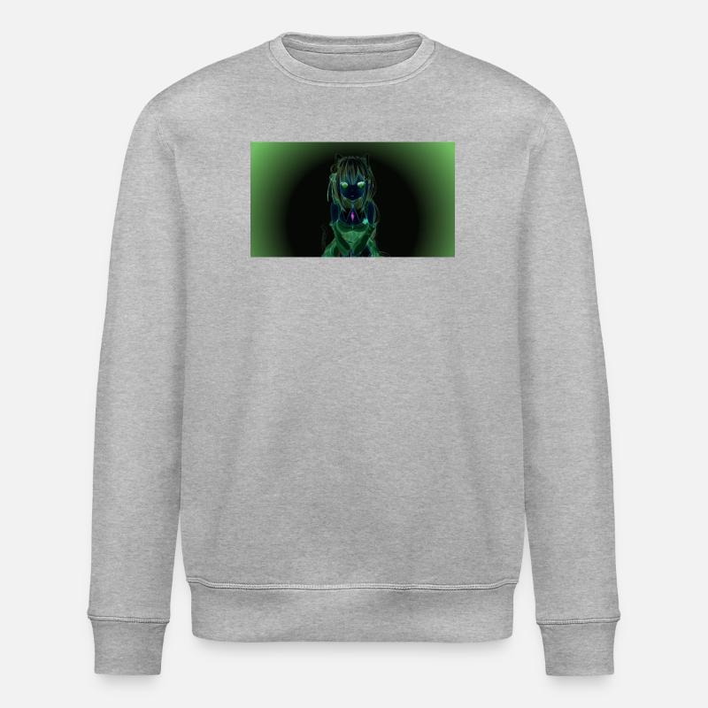 Nachtneon Katzenheld - Stanley/Stella Unisex Bio-Sweatshirt ROLLER - Grau meliert