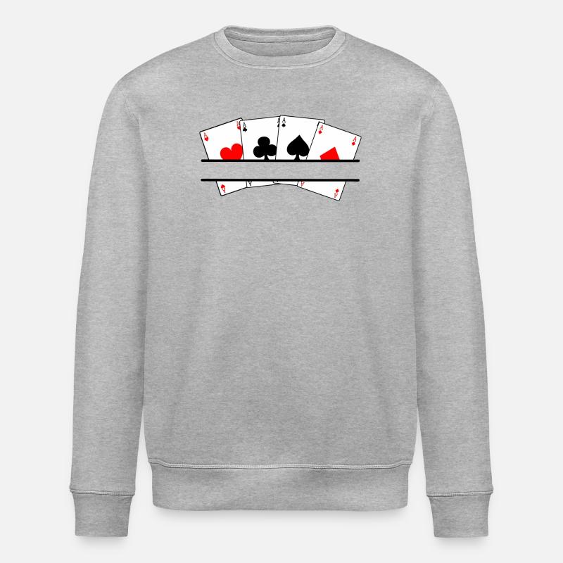 Textbanner mit vier Assen - Stanley/Stella Unisex Bio-Sweatshirt ROLLER - Grau meliert