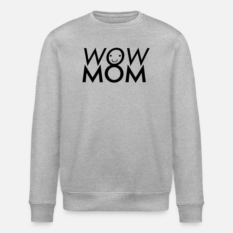 Wow Mom - Stanley/Stella Unisex Bio-Sweatshirt ROLLER - Grau meliert