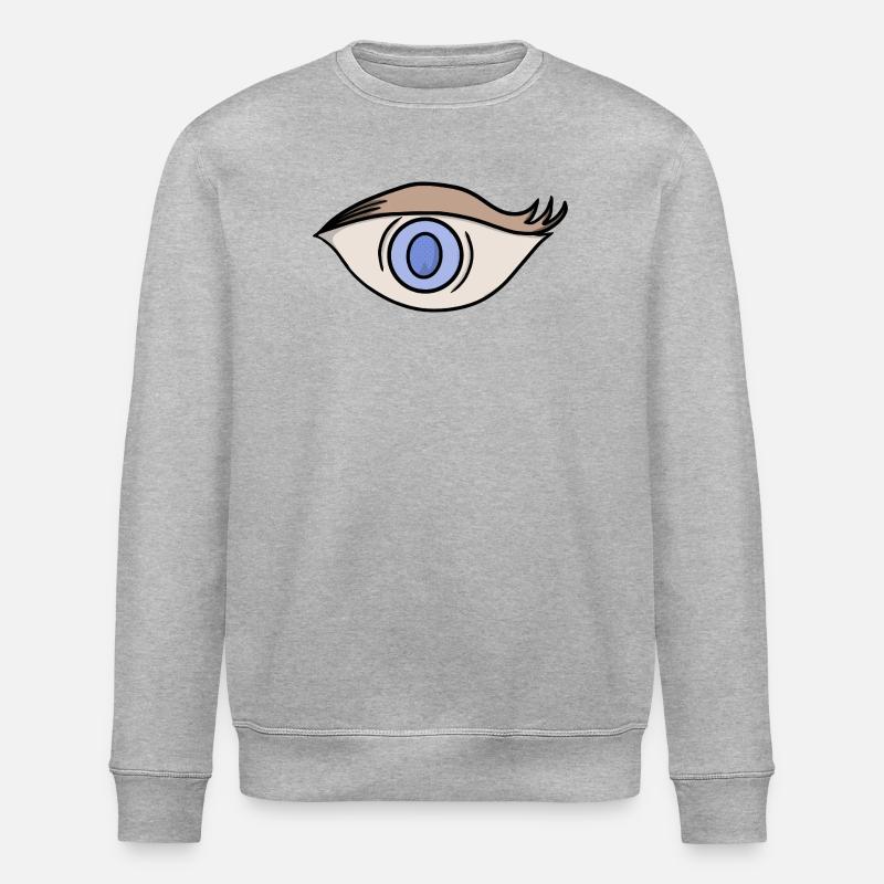 Œil bleu vif - Sweat bio ROLLER Stanley/Stella Unisexe - gris chiné