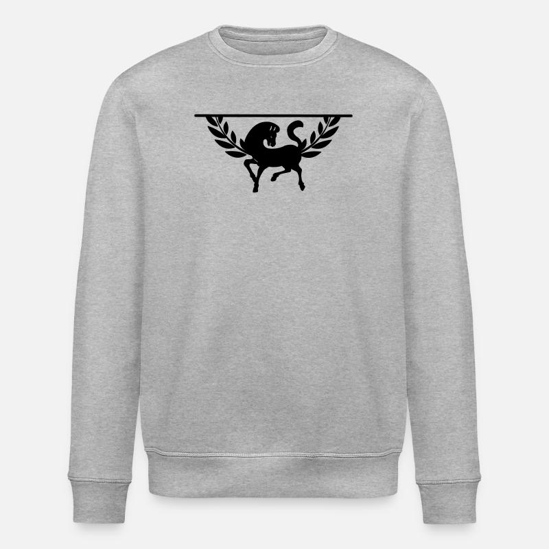 Cheval en demi-couronne de laurier - Sweat bio ROLLER Stanley/Stella Unisexe - gris chiné