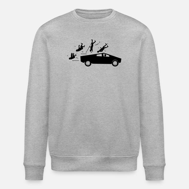 evolution accident tesla cybertruck by musk - Stanley/Stella ROLLER Unisex Organic Sweatshirt - heather grey
