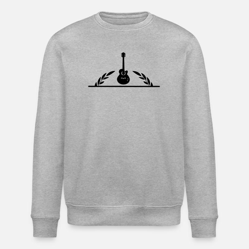 Gitarre im halben Lorbeerkranz - Stanley/Stella Unisex Bio-Sweatshirt ROLLER - Grau meliert