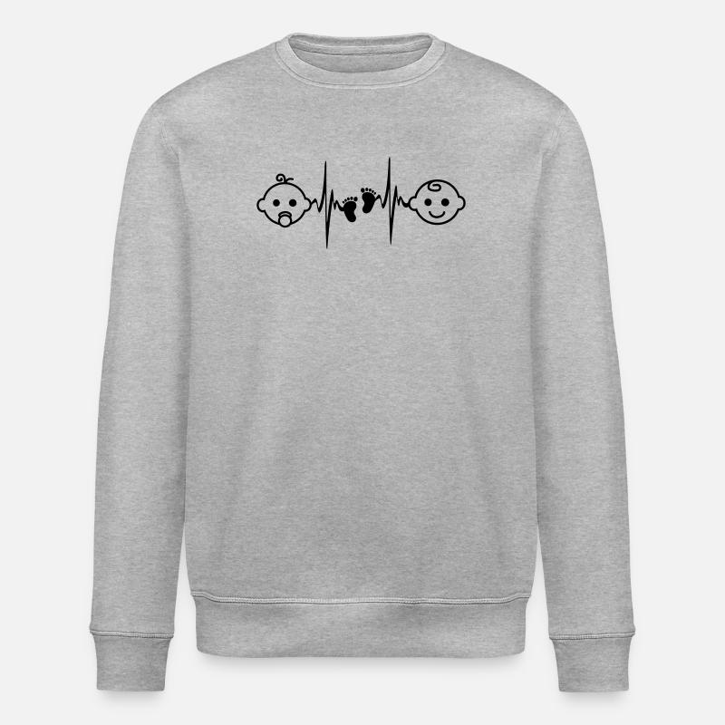 Baby Mädchen oder Junge - Stanley/Stella Unisex Bio-Sweatshirt ROLLER - Grau meliert