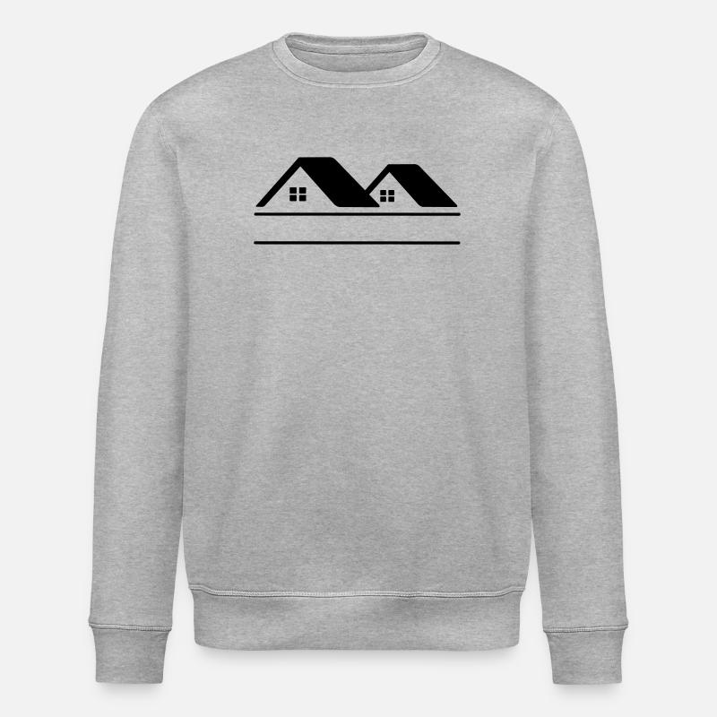 Häuser-Textbanner - Stanley/Stella Unisex Bio-Sweatshirt ROLLER - Grau meliert