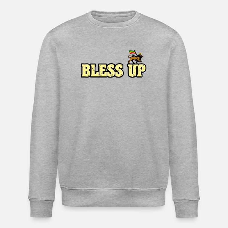 Dub Reggae Bless Up - Stanley/Stella ROLLER Unisex Organic Sweatshirt - heather grey