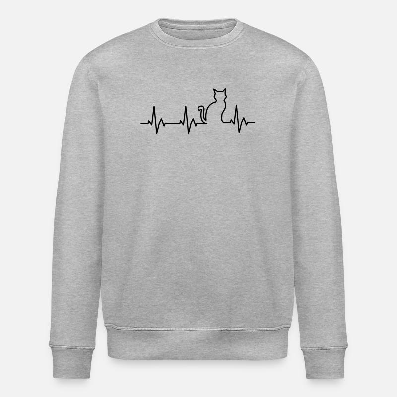 Ligne de vie Cat - Sweat bio ROLLER Stanley/Stella Unisexe - gris chiné