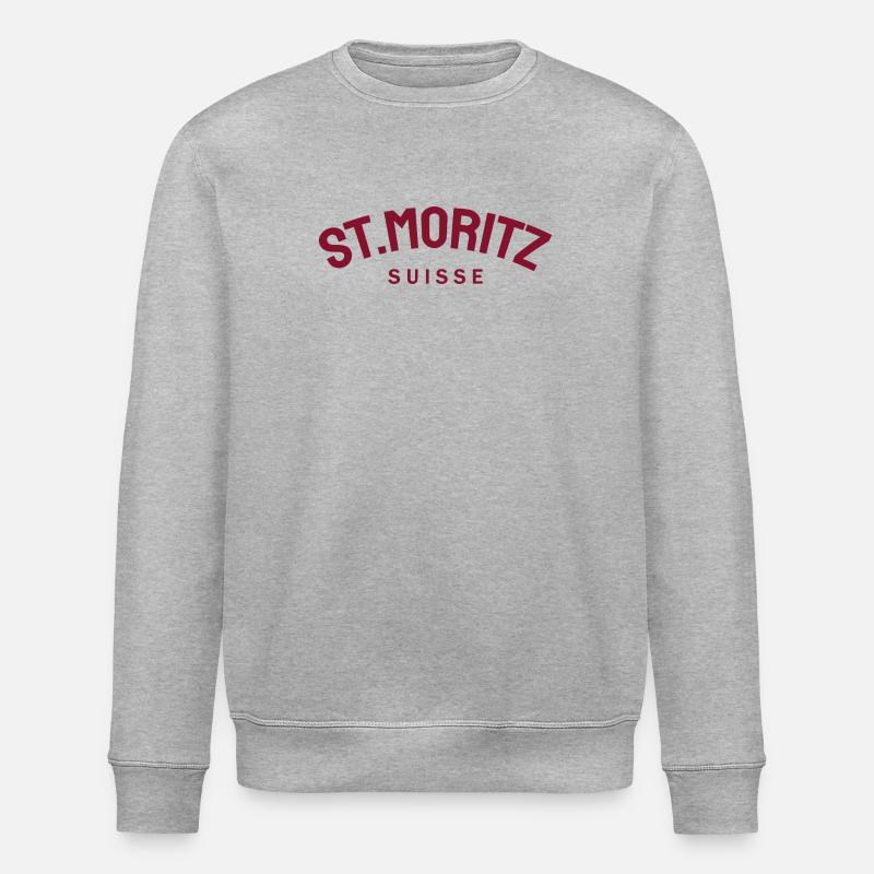St. Moritz - Suisse - Schweiz - Swiss - Stanley/Stella Unisex Bio-Sweatshirt ROLLER - Grau meliert