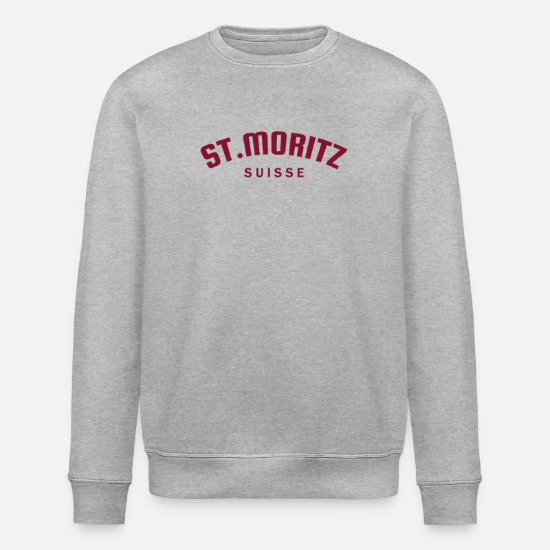 St. Moritz - Suisse - Schweiz - Swiss - Stanley/Stella Unisex Bio-Sweatshirt ROLLER - Grau meliert