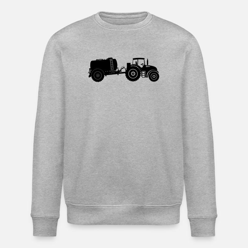 Traktor mit Geierbehälter - Stanley/Stella Unisex Bio-Sweatshirt ROLLER - Grau meliert