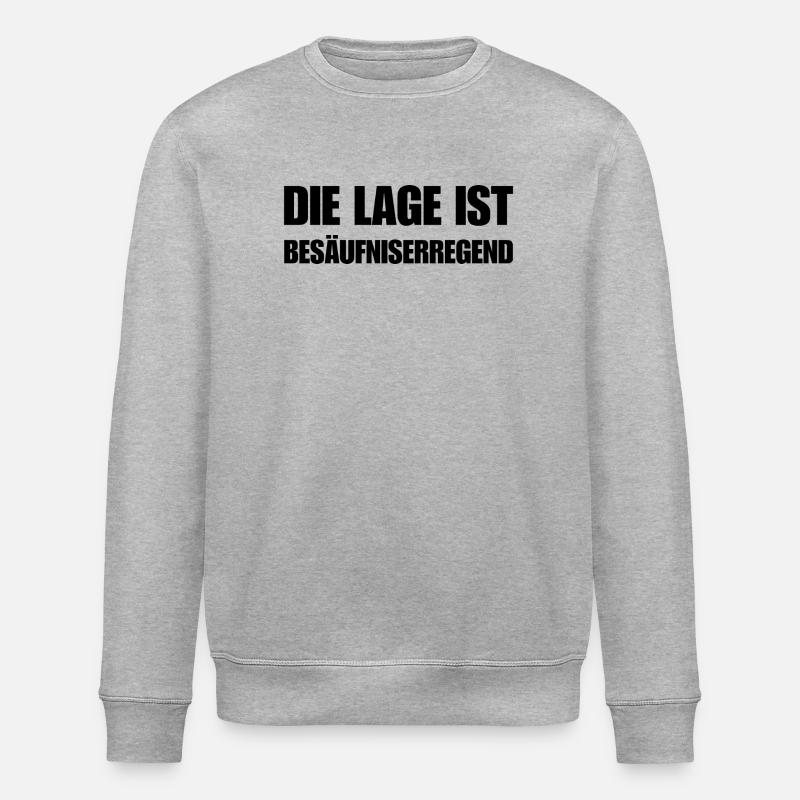 The situation is drunkenness - Stanley/Stella ROLLER Unisex Organic Sweatshirt - heather grey