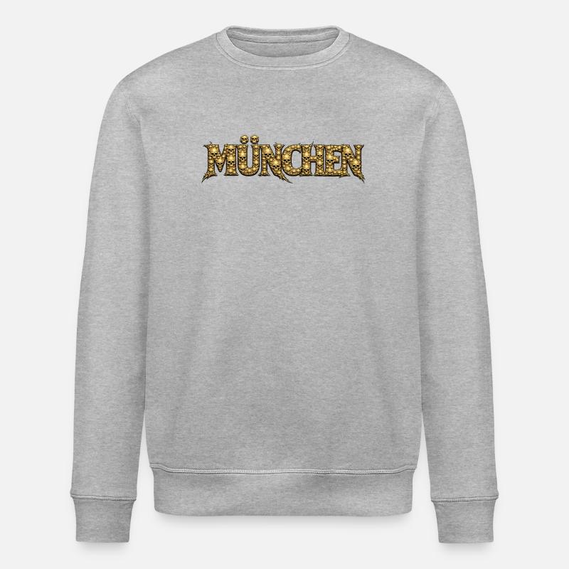 München Gothic Schädel-Logo - Stanley/Stella Unisex Bio-Sweatshirt ROLLER - Grau meliert
