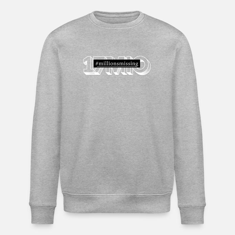 ME/CFS millionsmissing white - Stanley/Stella ROLLER Unisex Organic Sweatshirt - heather grey