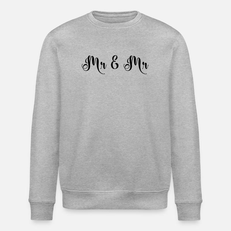 Mr & Mr Wedding Design - Stanley/Stella ROLLER Unisex Organic Sweatshirt - heather grey