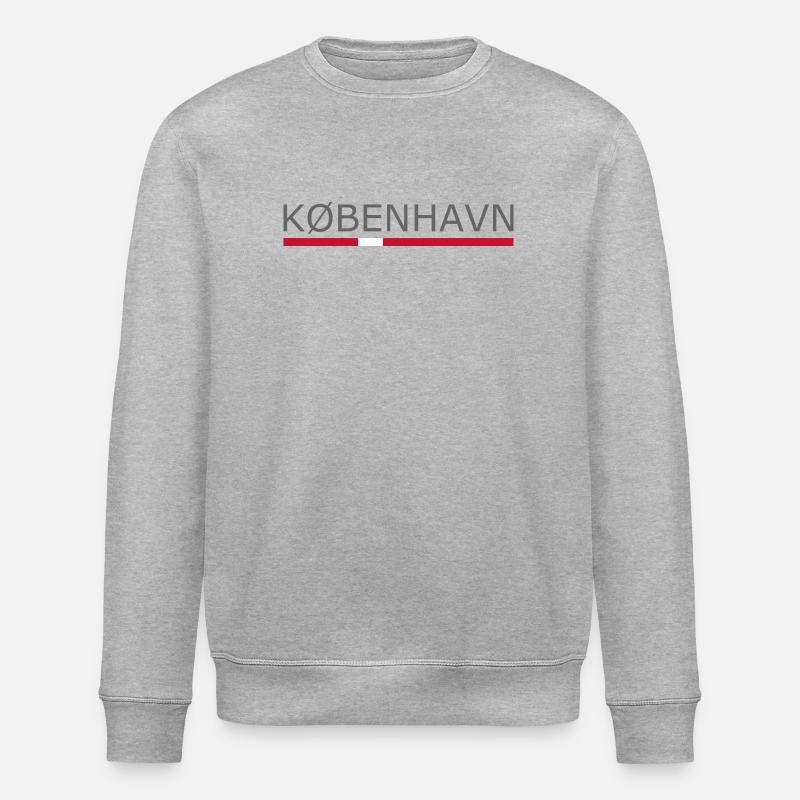 Kobenhavn - Copenhague - Kopenhague - Danemark Drapeau - Sweat bio ROLLER Stanley/Stella Unisexe - gris chiné