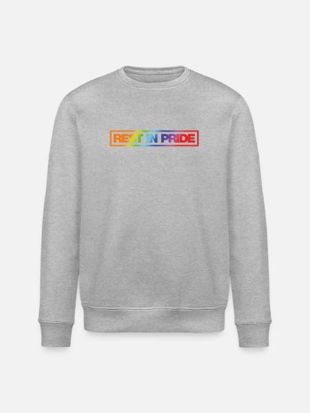 REST IN PRIDE (R.I.P.) Rainbow - Stanley/Stella ROLLER Unisex Organic Sweatshirt - heather grey