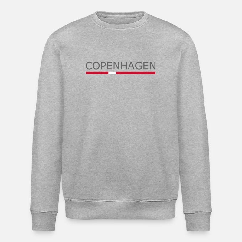 Copenhague - Kopenhague - Drapeau du Danemark - Dänemark - Sweat bio ROLLER Stanley/Stella Unisexe - gris chiné