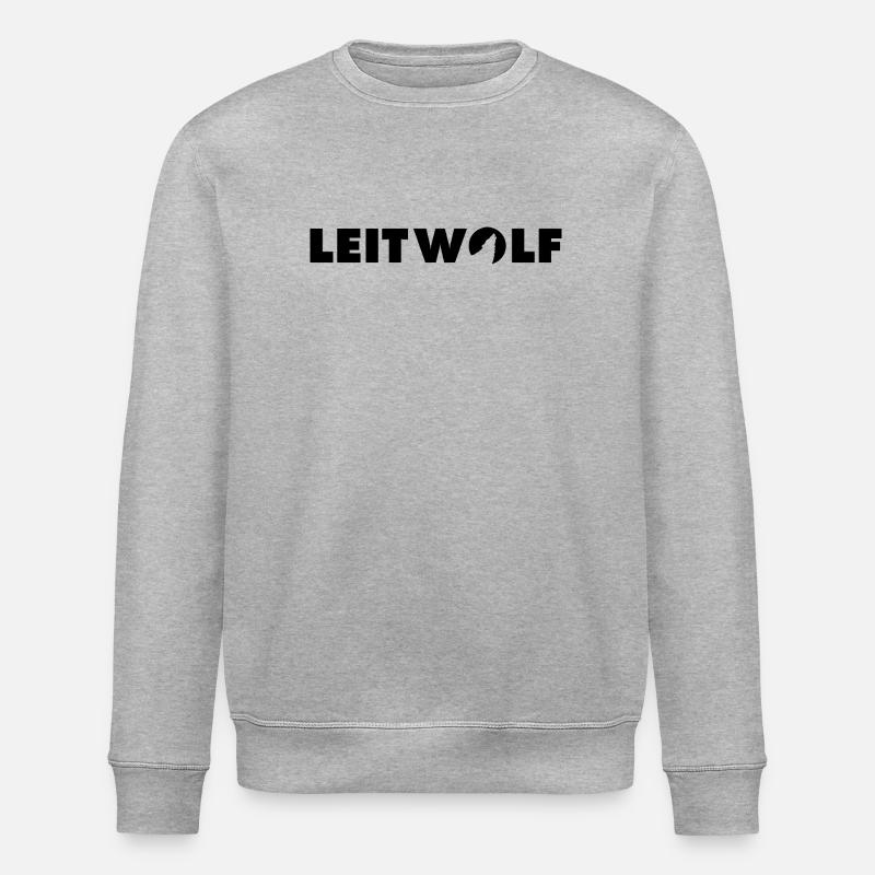 Leitwolf Schriftzug - Stanley/Stella Unisex Bio-Sweatshirt ROLLER - Grau meliert