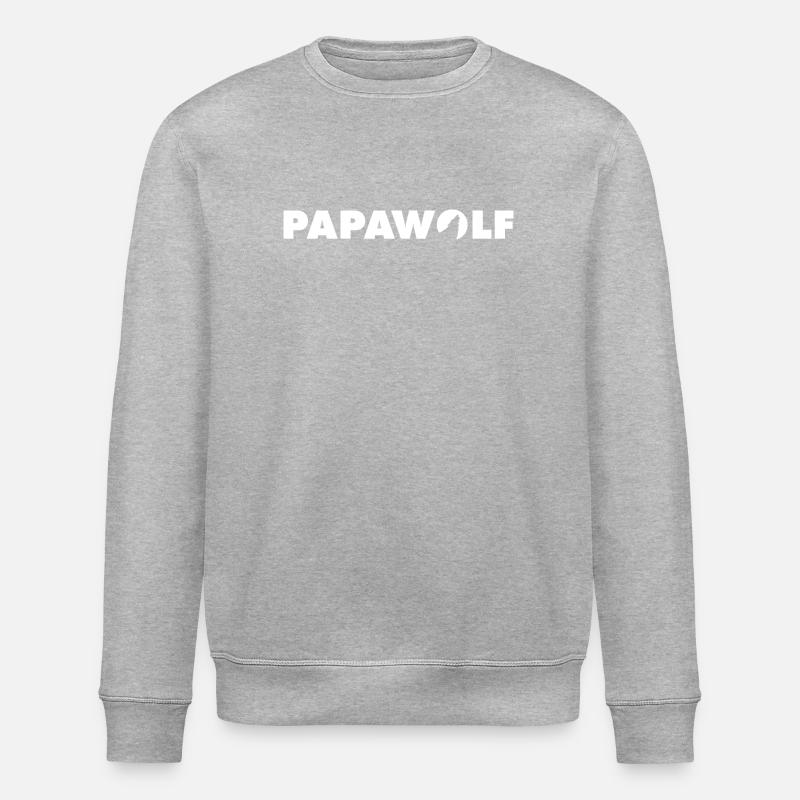 Lettrage blanc Papawolf - Sweat bio ROLLER Stanley/Stella Unisexe - gris chiné