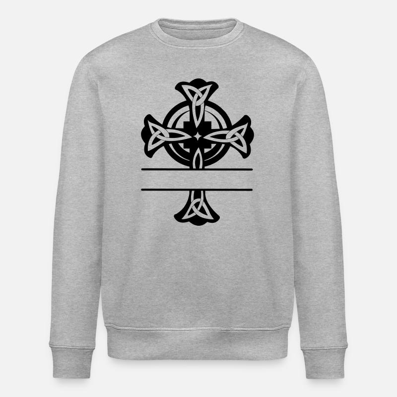 Logo ou monogramme de croix celtique - Sweat bio ROLLER Stanley/Stella Unisexe - gris chiné