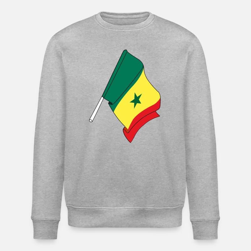 Flagge von Senegal - Stanley/Stella Unisex Bio-Sweatshirt ROLLER - Grau meliert