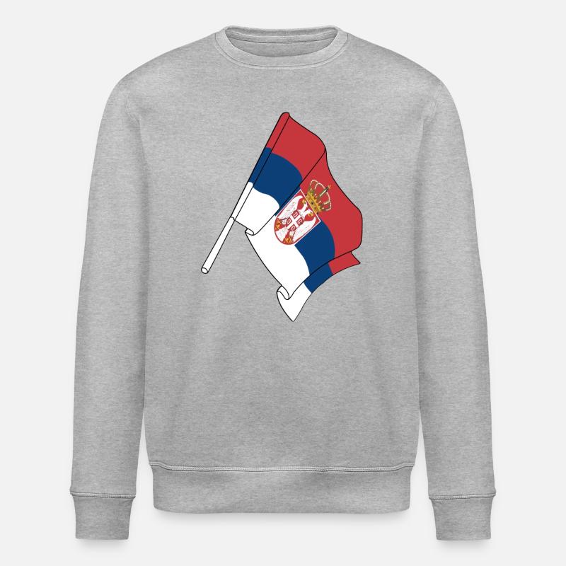 Flagge von Serbien - Stanley/Stella Unisex Bio-Sweatshirt ROLLER - Grau meliert