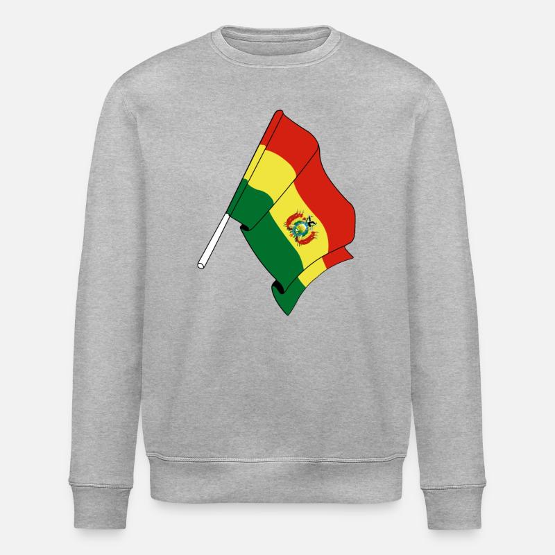 Flagge von Bolivien - Stanley/Stella Unisex Bio-Sweatshirt ROLLER - Grau meliert