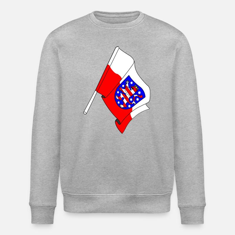 Drapeau de la Thuringe - Sweat bio ROLLER Stanley/Stella Unisexe - gris chiné