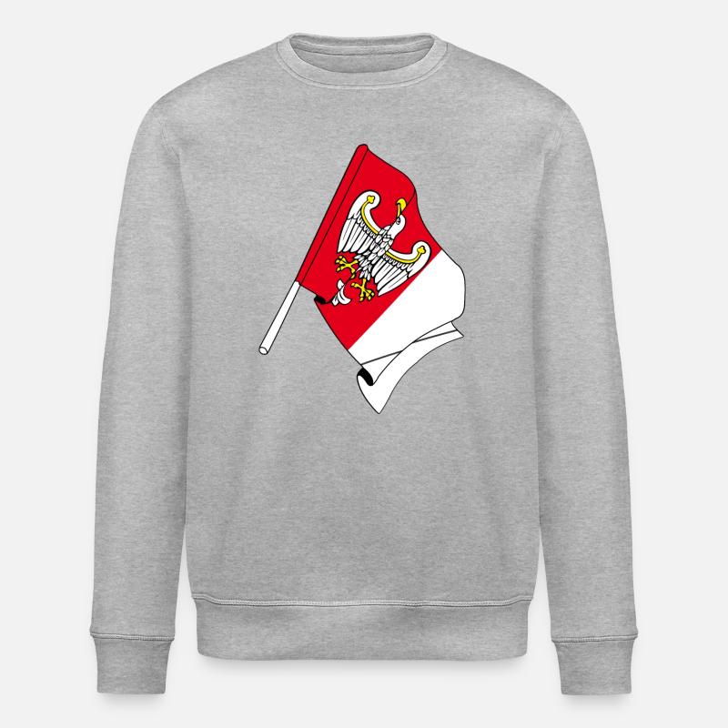 Drapeau Grande Pologne Pologne Pologne - Sweat bio ROLLER Stanley/Stella Unisexe - gris chiné