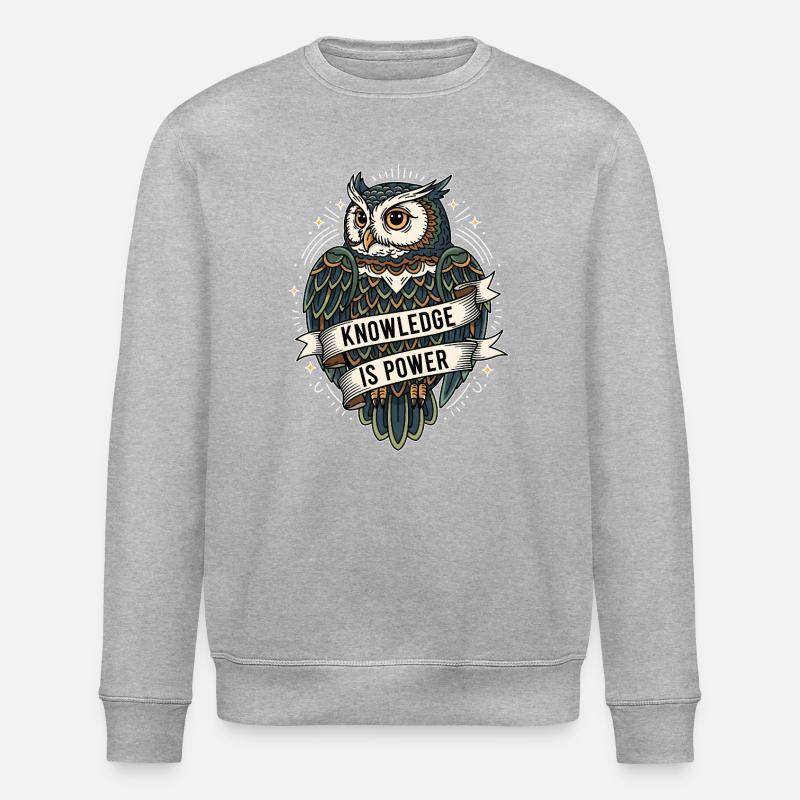 Knowledge Is Power Eule - Stanley/Stella Unisex Bio-Sweatshirt ROLLER - Grau meliert