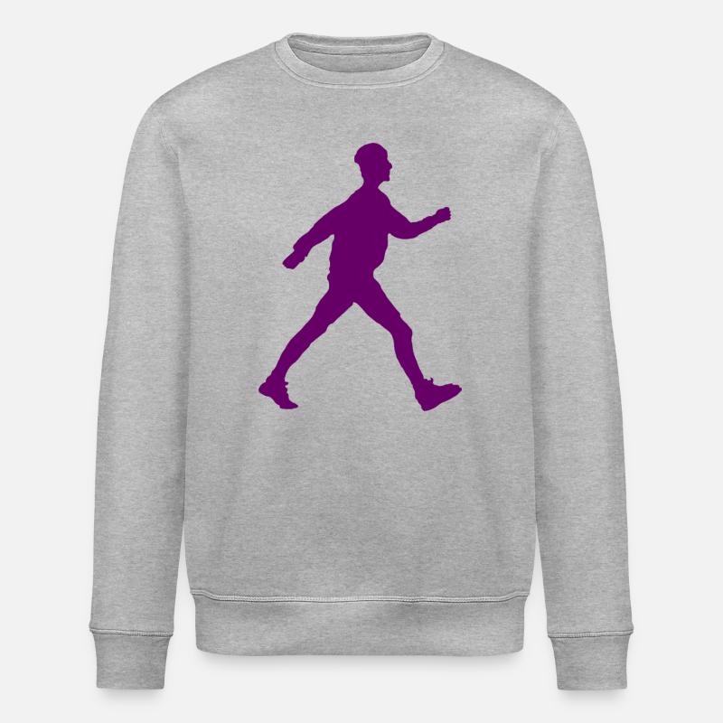 Walker Schattenbild lila - Stanley/Stella Unisex Bio-Sweatshirt ROLLER - Grau meliert