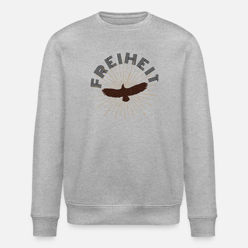 Adler mit Sonnenstrahlen-Hintergrund - Stanley/Stella Unisex Bio-Sweatshirt ROLLER - Grau meliert