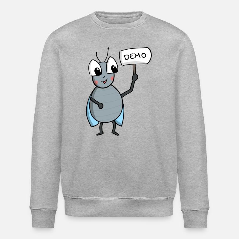 Fliege mit DEMO Schild - Stanley/Stella Unisex Bio-Sweatshirt ROLLER - Grau meliert